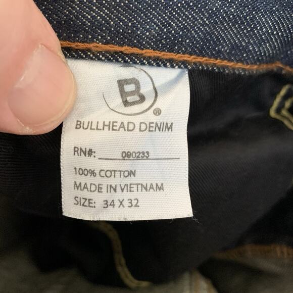 Bullhead Denim Mens 34x32 Gravels SLIM Jeans Dark Wash Blue 100% Cotton NEW - Picture 6 of 8